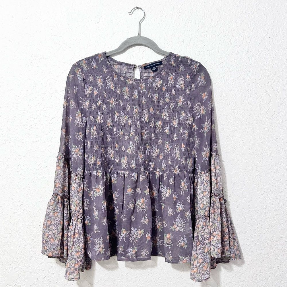 American Eagle Outfitters bell sleeve boho blouse size small
